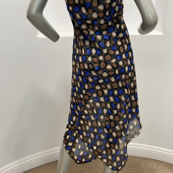 Katharine Story Handcrafted Multicolored Midi Asymmetrical Sundress Leather Trim - Picture 9 of 13